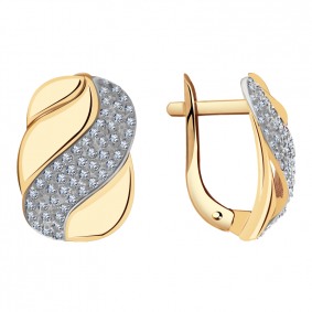 Золотые серьги Александра кл2393аск с фианитом кл2393аск фото