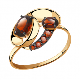 Золотое кольцо Александра кл2395-2ск с фианитом и гранатом кл2395-2ск фото