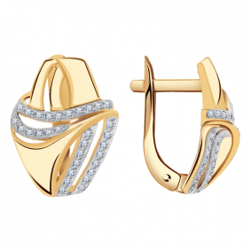 Золотые серьги Александра кл2398аск с фианитом кл2398аск фото