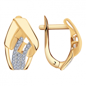 Золотые серьги Александра кл2400аск с фианитом кл2400аск фото