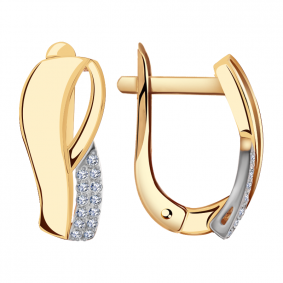 Золотые серьги Александра кл2403аск с фианитом кл2403аск фото