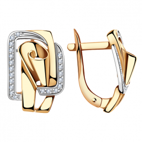 Золотые серьги Александра кл2409аск с фианитом кл2409аск фото