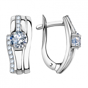 Серьги из белого золота Александра кл2410а-62сб с Swarovski кл2410а-62сб фото
