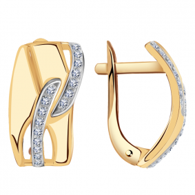 Золотые серьги Александра кл2411аск с фианитом кл2411аск фото