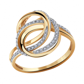 Золотое кольцо Александра кл2414ск с фианитом кл2414ск фото