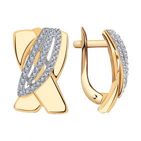 Золотые серьги Александра кл2416аск с фианитом кл2416аск фото