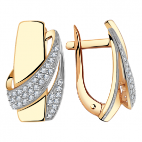 Золотые серьги Александра кл2419аск с фианитом кл2419аск фото