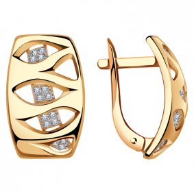 Золотые серьги Александра кл2423аск с фианитом кл2423аск фото