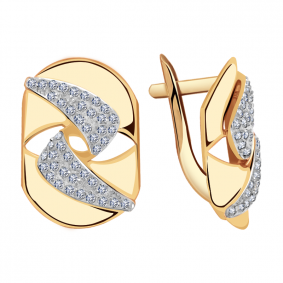 Золотые серьги Александра кл2428аск с фианитом кл2428аск фото