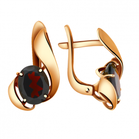 Золотые серьги Александра кл2429а-2ск с гранатом кл2429а-2ск фото