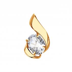 Золотая подвеска Александра кл2429б-7ск с горным хрусталём кл2429б-7ск фото