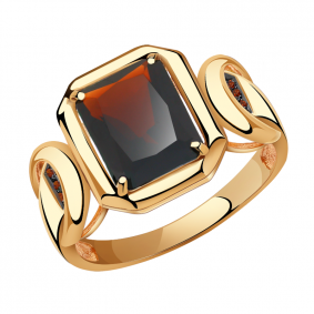 Золотое кольцо Александра кл2442-2ск-к с фианитом и гранатом кл2442-2ск-к фото