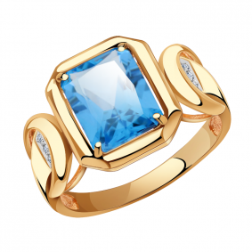 Золотое кольцо Александра кл2442-78ск с топазом и фианитом кл2442-78ск фото