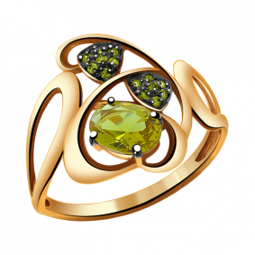 Золотое кольцо Александра кл2448-48ск с фианитом и султанитом кл2448-48ск фото