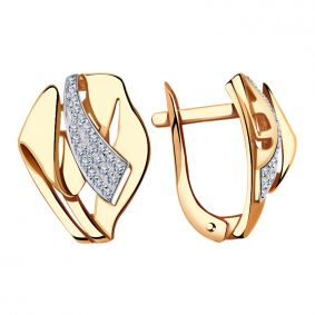 Золотые серьги Александра кл2450аск с фианитом кл2450аск фото