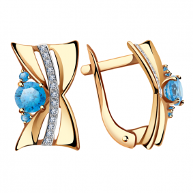 Золотые серьги Александра кл2452а-20ск-г с фианитом кл2452а-20ск-г фото