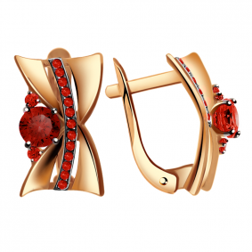 Золотые серьги Александра кл2452а-20ск-к с фианитом кл2452а-20ск-к фото