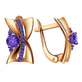 Золотые серьги Александра кл2452а-20ск-си с фианитом кл2452а-20ск-си фото