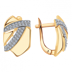 Золотые серьги Александра кл2456аск с фианитом кл2456аск фото