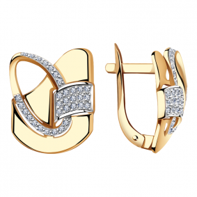 Золотые серьги Александра кл2457аск с фианитом кл2457аск фото