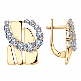Золотые серьги Александра кл2462а-62ск с Swarovski кл2462а-62ск фото