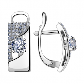 Серьги из белого золота Александра кл2465а-62сб с Swarovski кл2465а-62сб фото