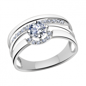 Кольцо из белого золота Александра кл2467-62сб с Swarovski кл2467-62сб фото