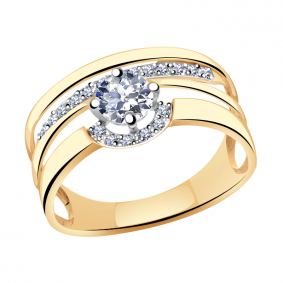 Золотое кольцо Александра кл2467-62ск с Swarovski кл2467-62ск фото