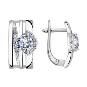 Серьги из белого золота Александра кл2467а-62сб с Swarovski кл2467а-62сб фото