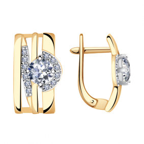 Золотые серьги Александра кл2467а-62ск с Swarovski кл2467а-62ск фото