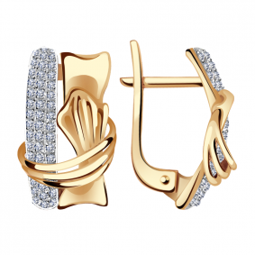 Золотые серьги Александра кл2471аск с фианитом кл2471аск фото