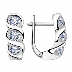 Серьги из белого золота Александра кл2472а-62сб с Swarovski кл2472а-62сб фото