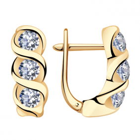 Золотые серьги Александра кл2472а-62ск с Swarovski кл2472а-62ск фото