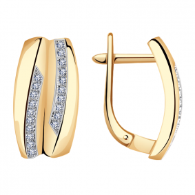 Золотые серьги Александра кл2476аск с фианитом кл2476аск фото