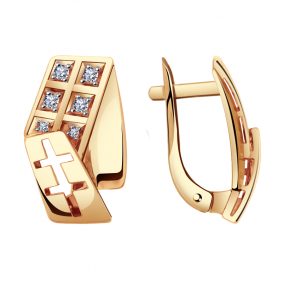 Золотые серьги Александра кл2481аск с фианитом кл2481аск фото