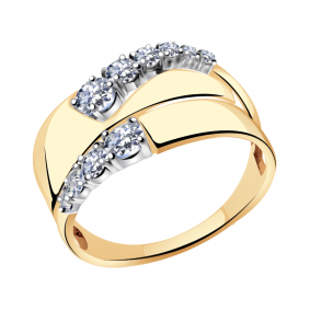 Золотое кольцо Александра кл2484-62ск с Swarovski кл2484-62ск фото
