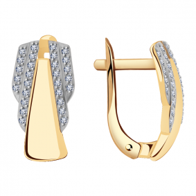 Золотые серьги Александра кл2487аск с фианитом кл2487аск фото