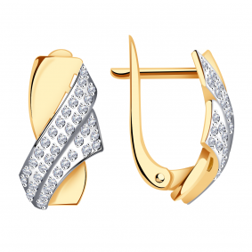 Золотые серьги Александра кл2488аск с фианитом кл2488аск фото