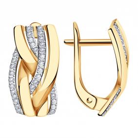 Золотые серьги Александра кл2490аск с фианитом кл2490аск фото