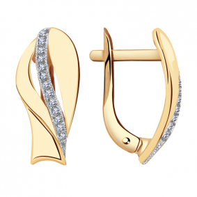 Золотые серьги Александра кл2492аск с фианитом кл2492аск фото