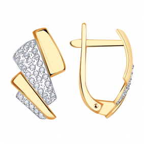 Золотые серьги Александра кл2496аск с фианитом кл2496аск фото