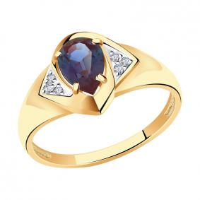 Золотое кольцо Александра кл2497ск с бриллиантом и александритом кл2497ск фото