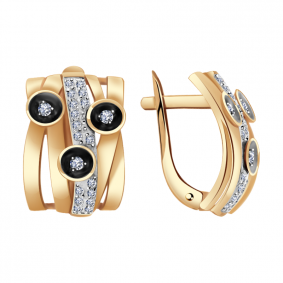 Золотые серьги Александра кл2498аск с фианитом кл2498аск фото