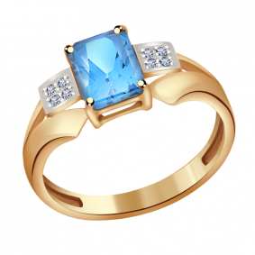 Золотое кольцо Александра кл2505-78ск с топазом и фианитом кл2505-78ск фото