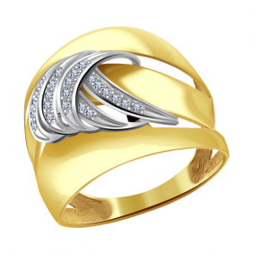 Кольцо из лимонного золота Александра кл2508сбл с фианитом кл2508сбл фото