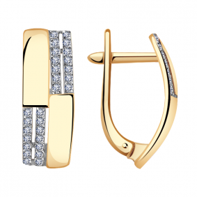 Золотые серьги Александра кл2512аск с фианитом кл2512аск фото