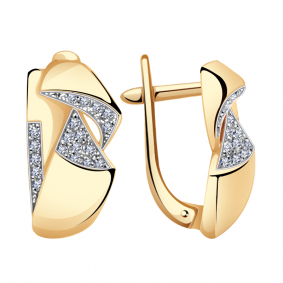 Золотые серьги Александра кл2513аск с фианитом кл2513аск фото