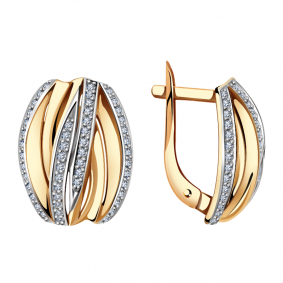 Золотые серьги Александра кл2517аск с фианитом кл2517аск фото