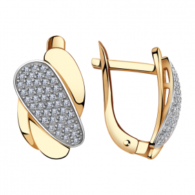 Золотые серьги Александра кл2518аск с фианитом кл2518аск фото