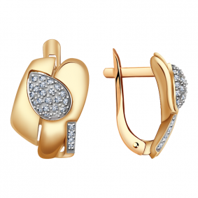 Золотые серьги Александра кл2524аск с фианитом кл2524аск фото